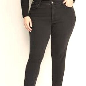 Old Navy High Waisted OG Straight Built in Warm Jeans Black 16